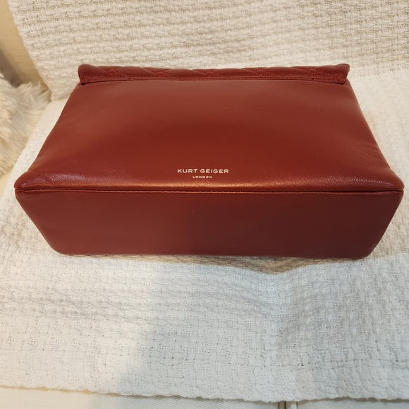 Kurt Geiger London Red Kensington Medium Leather Shoulder Crossbody Bag Purse - Picture 10 of 16